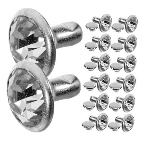 GARIOUANS 100 Stück Strass Nieten mit Kristall Silberfarbene Punk Nieten Doppelkopf Rivets für DIY Lederhandwerk Taschen Schuhe Kleidung Langlebig und Modisch von GARIOUANS