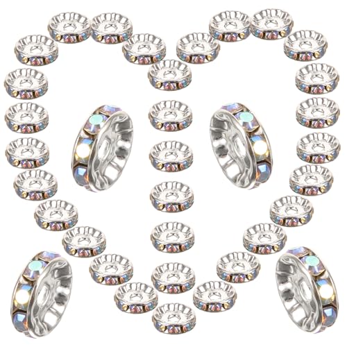 GARIOUANS 100 Stück Strass Spacer Perlen Rund Ab farbverlauf DIY Schmuckperlen für Armbänder Bastelperlen zum Auffädeln und Schmuckherstellung Zubehör GARIOUANS 100 Stück Strass Spacer Perlen Rund Ab farbverlauf DIY Schmuckperlen für Armbänder Bastelperlen zum Auffädeln und Schmuckherstellung Zubehör von GARIOUANS