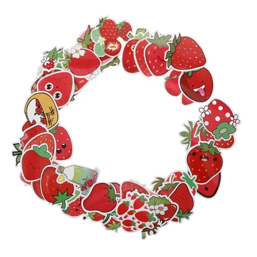 GARIOUANS 100 Stück Teiliges Erdbeer DIY Sticker Belohnungssticker Cartoon Aufkleber für Notizbuch Handy Laptop Wasserflasche Vielseitige Bastelsticker für Mädchen Jungen GARIOUANS 100 Stück Teiliges Erdbeer DIY Sticker Belohnungssticker Cartoon Aufkleber für Notizbuch Handy Laptop Wasserflasche Vielseitige Bastelsticker für Mädchen Jungen von GARIOUANS