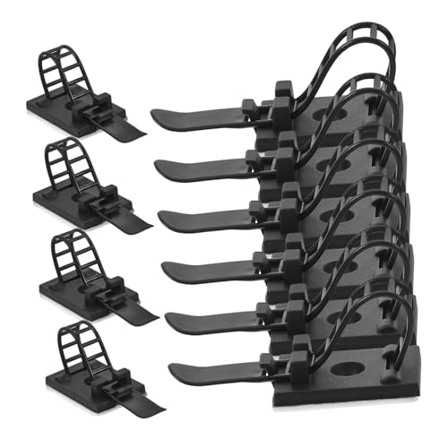 GARIOUANS 100 Stück Wiederverwendbare Nylon Kabelbinder Kabelmanagement für Büro und Zuhause Verstellbare Kabelhalter Organizer für Schreibtisch und Kabelordner Schwarz Schnell zu Öffnen von GARIOUANS