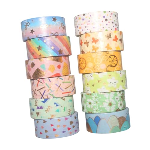 GARIOUANS 12 Rollen Washi Tape Dekoratives Masking Tape mit Goldfolie Buntes DIY Scrapbooking Klebeband Hochwertiges Papier Einfach Zuschneidbar für Handwerk und Planner Dekoration GARIOUANS 12 Rollen Washi Tape Dekoratives Masking Tape mit Goldfolie Buntes DIY Scrapbooking Klebeband Hochwertiges Papier Einfach Zuschneidbar für Handwerk und Planner Dekoration von GARIOUANS