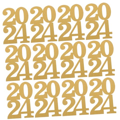 GARIOUANS 12 Stück Glitzer Abschluss Tags Dekorative Ausschnitte für Vasen Tischdekoration und Abschlussfeier Doppelseitige Funkelnde Schnitte und Bunten Farben von GARIOUANS