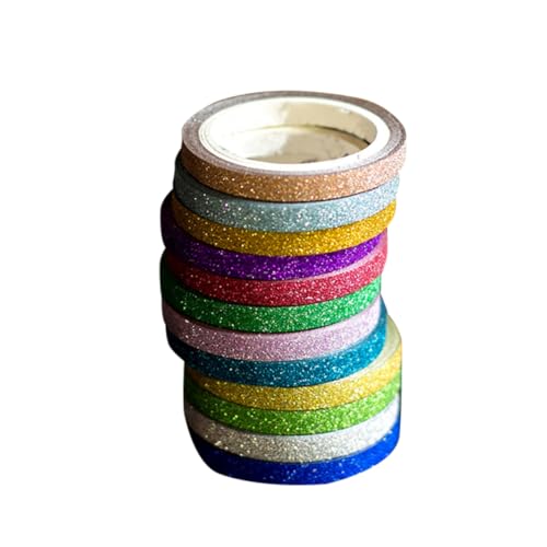 GARIOUANS 12 Stück Teiliges Glitter Washi Masking Tape Dekoratives Scrapbooking Klebeband mit Bunten Mustern Vielseitig für Fotoalben Geschenkverpackung DIY Planer und Zufällige Farbe GARIOUANS 12 Stück Teiliges Glitter Washi Masking Tape Dekoratives Scrapbooking Klebeband mit Bunten Mustern Vielseitig für Fotoalben Geschenkverpackung DIY Planer und Zufällige Farbe von GARIOUANS
