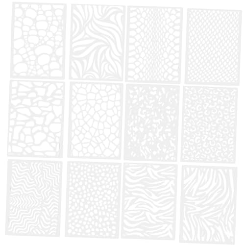 GARIOUANS 12 Stück Teiliges Leoparden schablonen Wiederverwendbare Kunststoff vorlagen für DIY Wandgestaltung Möbel Textilien Vielseitige Zeichenschablonen für Kreative Bastelprojekte von GARIOUANS