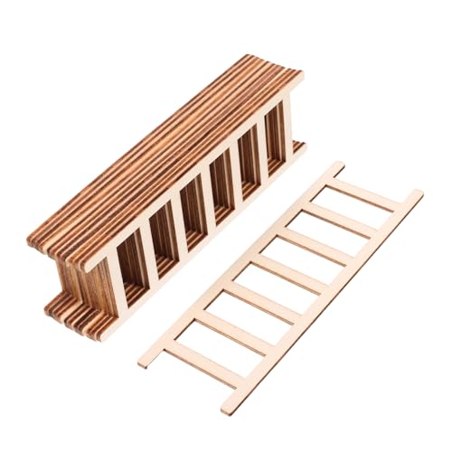 GARIOUANS 12 Stück Teiliges Mini Holzleiter Handgefertigte Miniatur Treppe Vielseitige Puppenhaus Dekoration und Kleiner Aufsteller Platzsparend für Regal und Schreibtisch Originelles von GARIOUANS