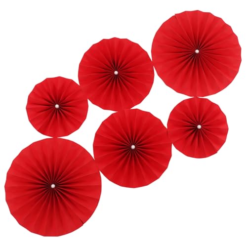 GARIOUANS 12 Stück Teiliges Papierfächer Hängedeko in Rot mit Perlenoptik Handgefertigte Runde Papierblumen für Neujahrs Party Dekorative Papierdeko für Wand Fenster Decke Festliche GARIOUANS 12 Stück Teiliges Papierfächer Hängedeko in Rot mit Perlenoptik Handgefertigte Runde Papierblumen für Neujahrs Party Dekorative Papierdeko für Wand Fenster Decke Festliche von GARIOUANS