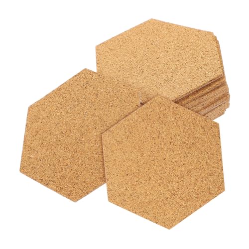 GARIOUANS 120 Stück Selbstklebende Korkplatten Sechseckige Korktafeln Dicke Korkuntersetzer Für Tischschutz DIY Basteln Und Wohnkultur Umweltfreundliche Pinnwand Pads von GARIOUANS