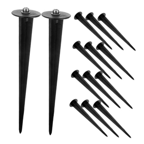 GARIOUANS 14 Stück Teiliges Aluminium Erdspieße für Weihnachtsbeleuchtung Robust und Windfest Wetterbeständig Geeignet für Garten und Wegbeleuchtung Klassische Schwarze Farbe Einfach zu GARIOUANS 14 Stück Teiliges Aluminium Erdspieße für Weihnachtsbeleuchtung Robust und Windfest Wetterbeständig Geeignet für Garten und Wegbeleuchtung Klassische Schwarze Farbe Einfach zu von GARIOUANS
