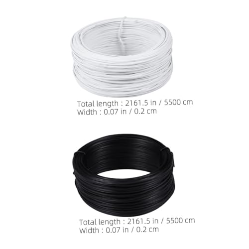 GARIOUANS 2 Rollen PVC Beschichteter Gartendraht Je Weiß und Schwarz Flacher Blumendraht Flexibler Draht zum Binden und Befestigen im Garten und Haushalt Sicherer Halt Vielseitig Verwendbar von GARIOUANS