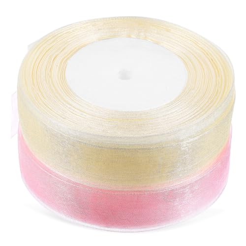 GARIOUANS 2 Rollen Transparentes Dekoband Feines Organza Geschenkband in Cremeweiß und Vielseitiges Bastelband für Geschenkverpackung Blumenarrangements Hochzeit und Festdekoration GARIOUANS 2 Rollen Transparentes Dekoband Feines Organza Geschenkband in Cremeweiß und Vielseitiges Bastelband für Geschenkverpackung Blumenarrangements Hochzeit und Festdekoration von GARIOUANS