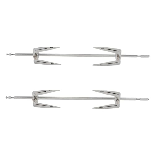 GARIOUANS 2 Sätze Edelstahl Grillgabeln Drehbare Hähnchenbratgabeln Hochtemperaturbeständig Für Ofen und Bbq Perfekter Küchenhelfer Zum Grillen von Geflügel und Fleisch von GARIOUANS