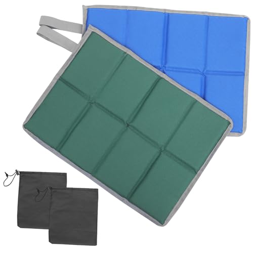 GARIOUANS 2 Sätze Outdoor Sitzkissen Faltbar Teiliges aus Oxford und Pearl Cotton Wasserabweisend Strapazierfähig Leicht Tragbar für Camping Picknick Garten und Stadion Mit Oxford Taschen von GARIOUANS