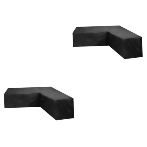 GARIOUANS 2 Stück Ecksofa Abdeckung Oxfordstoff Wasserdichte Schutzhülle für Gartenmöbel Förmiger Sofabezug mit Praktischem Kordelzug für Terrassenmöbel von GARIOUANS