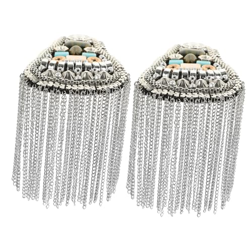 GARIOUANS 2 Stück Metall schulterepauletten mit Quasten Vintage Stil Schulterabzeichen für Männer Modische Ketten schulterklappen Geeignet für Kostüme Uniformen und Festliche Outfits von GARIOUANS