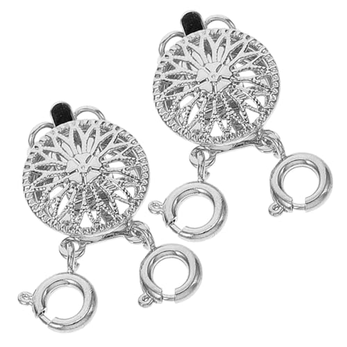 GARIOUANS 2 Stück Metallverschluss Perlen Armbandverschluss Zweilagiger Schmuckverbinder DIY Schmuckzubehör für Damen Halsketten und Armbänder von GARIOUANS