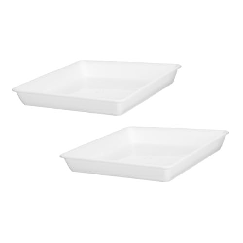 GARIOUANS 2 Stück Quadratische Pflanzenschalen Dickem Kunststoff Tiefe Pflanzenuntersetzer für Blumentöpfe Wetterfeste Wasserauffangschalen für Balkon und Garten Passend für Sukkulenten und GARIOUANS 2 Stück Quadratische Pflanzenschalen Dickem Kunststoff Tiefe Pflanzenuntersetzer für Blumentöpfe Wetterfeste Wasserauffangschalen für Balkon und Garten Passend für Sukkulenten und von GARIOUANS