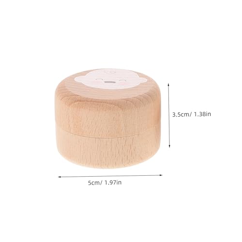 GARIOUANS 2 Stück Runde Holz Aufbewahrungsbox für Zähne Zahndose Zahnsammelbox Jungen Mädchen Süße Zahnbox für Zähne Aufbewahrung und Erinnerung von GARIOUANS