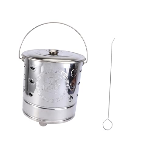 GARIOUANS 2 Stück Teiliges Edelstahl Brennfass Haushaltsofen Brennofen für Garten Papierverbrennung Praktisch Robust Langlebig Sicher für Garten Offene Plätze von GARIOUANS