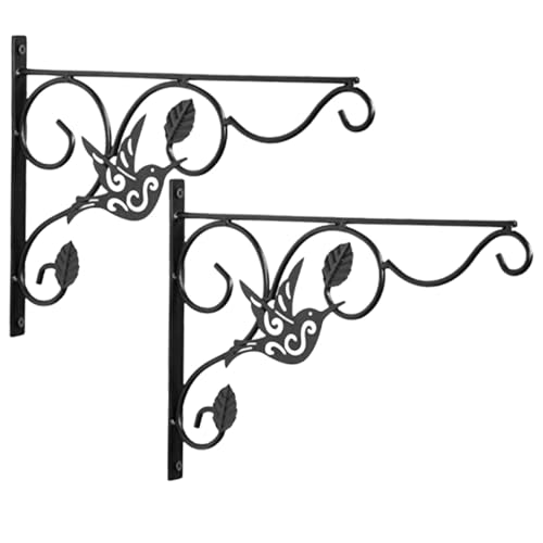 GARIOUANS 2 Stück Teiliges Wandhaken aus Robustem Eisen für Europäische Blumenampeln Wandmontierte Pflanzhalter mit Hoher Tragkraft für Balkon Garten Terrasse und Wohnzimmer Schwarz GARIOUANS 2 Stück Teiliges Wandhaken aus Robustem Eisen für Europäische Blumenampeln Wandmontierte Pflanzhalter mit Hoher Tragkraft für Balkon Garten Terrasse und Wohnzimmer Schwarz von GARIOUANS