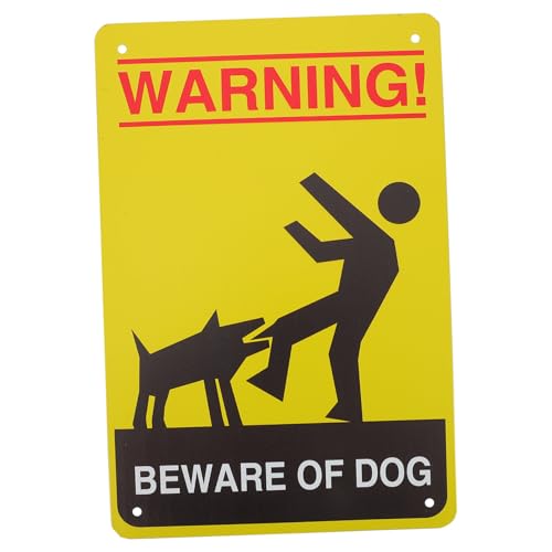 GARIOUANS 2 Stück Vintage Warnschild Vorsicht Hund aus Metall mit Sichtbarem Muster und Nagellöchern Vielseitig als Garten Deko Warnhinweis und Wandkunst Einfache Lesbar Ferne von GARIOUANS