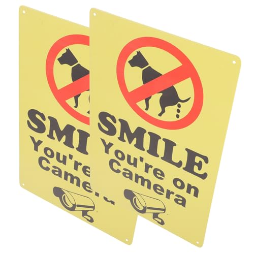 GARIOUANS 2 Stück Wetterfeste Hundeverbotsschilder aus Robustem Eisen Teiliges Smile Youre Camera Warnschild für Garten Park Dekoratives Langlebiges No Peeing und No Poop Schild GARIOUANS 2 Stück Wetterfeste Hundeverbotsschilder aus Robustem Eisen Teiliges Smile Youre Camera Warnschild für Garten Park Dekoratives Langlebiges No Peeing und No Poop Schild von GARIOUANS