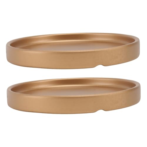 GARIOUANS 2 Stücke Keramik Blumenuntersetzer Runde Abtropfschale für Blumentöpfe Balkon Garten Goldfarbener Pflanzenuntersetzer Langlebig rutschfest GARIOUANS 2 Stücke Keramik Blumenuntersetzer Runde Abtropfschale für Blumentöpfe Balkon Garten Goldfarbener Pflanzenuntersetzer Langlebig rutschfest von GARIOUANS