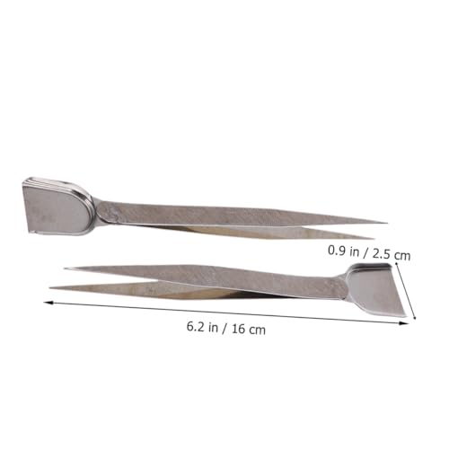 GARIOUANS 2 Stücke Professionelle Edelstahl Schmuckpinzette mit Schaufel Teiliges für Diamantperlen und Kleine Steine Präzise Greiffunktion für Schmuckherstellung und Bastelarbeiten von GARIOUANS