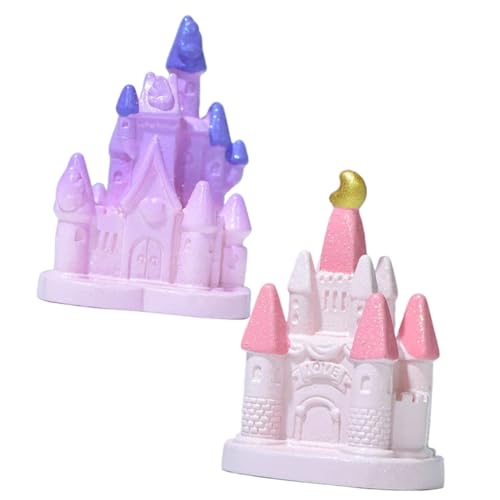 GARIOUANS 2 Stücke Teiliges Miniatur Schloss Modell Leichte Garten und Kuchendeko Märchenhafte Miniatur Häuser Geeignet für Party Geburtstag Puppenhaus und Landschaftsdekoration von GARIOUANS