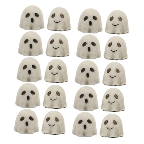 GARIOUANS 20 Stück Teiliges Kleine Resin-geisterfiguren Langlebige Miniatur-Halloween-Dekoration Vielseitige Tischaufsteller für Party-deko Handliche Weiße Geisterstatuen für von GARIOUANS
