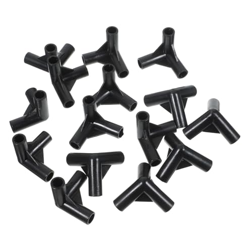 GARIOUANS 24 Stück Teiliges Canopy Zelt Rohrverbinder aus Kunststoff Eckfitting Ersatzteile für Outdoor Pavillon Gestell Einfache Kompatibel mit Canopy Zeltstangen Schwarz von GARIOUANS
