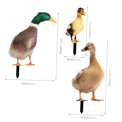 GARIOUANS 3 Stück Acryl Gartenstecker Wetterfest Langlebig Realistische Gartendeko für Grünflächen und Garten Ansprechende Außenornamente von GARIOUANS