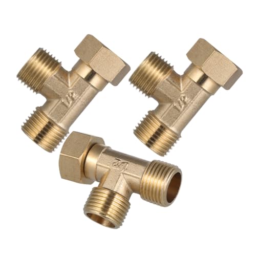 GARIOUANS 3 Stück Kupfer Wasserrohr Adapter Gewindefitting Dreiwege Kupferkupplung Hochtemperatur Druckbeständig Wasserleitung Verteiler für Solar Warmwasser und Gewerblichen Einsatz von GARIOUANS