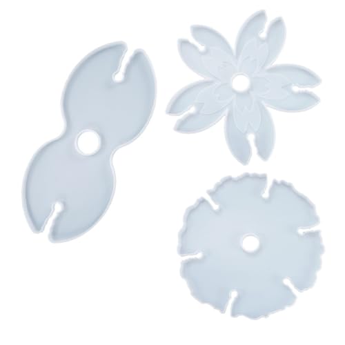 GARIOUANS 3 Stück Silikonform Teilig Weinregal Tropfenform Flexibel Transparent für DIY Epoxidharz Weinglashalter Untersetzer Sakura Blütenförmig Kreative Schmuckherstellung von GARIOUANS