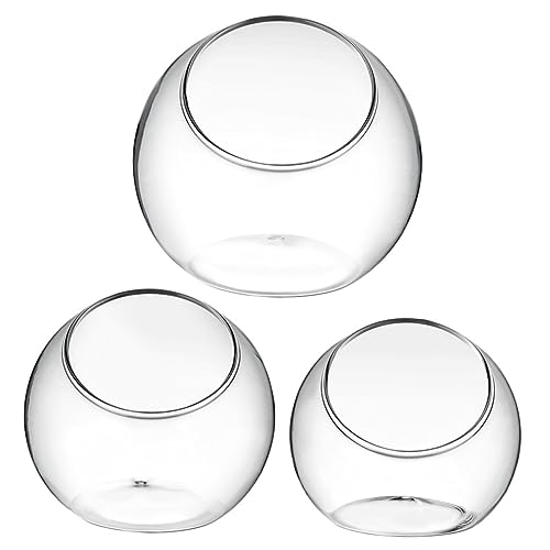 GARIOUANS 3 Stück Teiliges Glas Terrarium Transparentes Pflanzengefäß für Moos Sukkulenten und Gärten Mikrolandschaftliches Dekorationsglas mit Leicht Zugänglicher Öffnung Vielseitig für von GARIOUANS