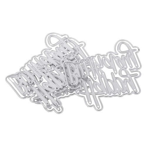 GARIOUANS 3 Stück Teiliges Happy Birthday aus Carbonstahl Präzise Metall-stanzschablonen für DIY Scrapbooking Kartenherstellung Prägung und Papierdekoration von GARIOUANS