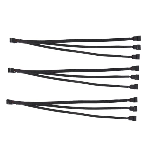 GARIOUANS 3 Stück Teiliges zu Lüfter Splitter Kabel Pin Pwm Adapter für Effiziente Stromverteilung Flexible Montage und Optimale Kühlung Gaming und Workstation Pcs von GARIOUANS