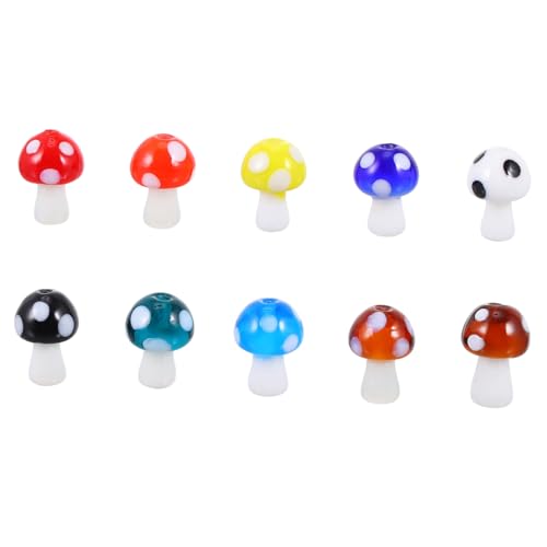 GARIOUANS 30 Stück Teiliges Glas Pilz Spacer Perlen für DIY Schmuckherstellung Langlebige Verschleißfeste Bastelperlen mit Glatter Oberfläche Geeignet für Armbänder Halsketten und Kreative von GARIOUANS