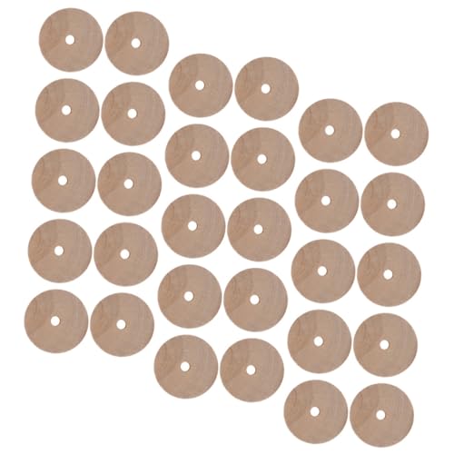 GARIOUANS 30 Stück Teiliges Holzräder für Bastelprojekte Kleine Runde Holzscheiben aus Sicherem Langlebigem Material für DIY Spielzeugautos Kunsthandwerk und Kreative Kinderaktivitäten von GARIOUANS