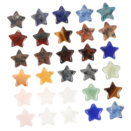 GARIOUANS 30 Stück Teiliges Natürliche Kristall Sterne Stein Dekoration Glatte Oberfläche Vielseitig für Büro Schreibtisch Tischdeko Buntes Schmuckornament GARIOUANS 30 Stück Teiliges Natürliche Kristall Sterne Stein Dekoration Glatte Oberfläche Vielseitig für Büro Schreibtisch Tischdeko Buntes Schmuckornament von GARIOUANS