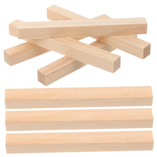 GARIOUANS 30 Stück Teiliges Quadratisches Holzstäbe Bastelset Naturbelassene Holzleisten zum Basteln Vielseitige Holzdübel für DIY Modelle Handwerk und Dekoration von GARIOUANS