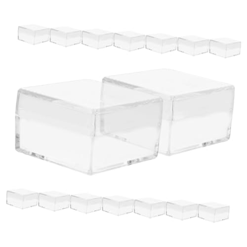 GARIOUANS 30 Stück Transparente Quadratische Mini Acrylbox mit Deckel Teiliges Stapelbare Aufbewahrungsbox für Sammlerstücke Edelsteine Proben und Kleine Gegenstände Langlebig und Portabel von GARIOUANS