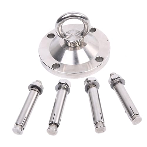 GARIOUANS 4 Stück Drehbarer Hundepfahl aus Edelstahl Großer Bodenanker mit Spirale Langlebig und Rostfrei Inklusive Dehnschrauben für Outdoor Camping und Haustierleine Verhedderungsfrei von GARIOUANS