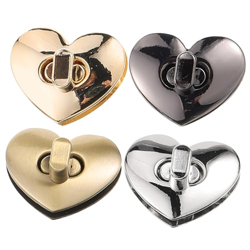 GARIOUANS 4 Stück Herzförmiger Drehverschluss Teiliges für Kleine Taschen Dekorativer Metallverschluss in Gold Schwarz und Silber Vielseitig Einsetzbar als DIY Taschenzubehör und GARIOUANS 4 Stück Herzförmiger Drehverschluss Teiliges für Kleine Taschen Dekorativer Metallverschluss in Gold Schwarz und Silber Vielseitig Einsetzbar als DIY Taschenzubehör und von GARIOUANS