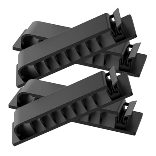 GARIOUANS 4 Stück Kabelhalter Selbstklebend mit Löchern Flexibler Kabel Organizer für Schreibtisch Geeignet für Daten Strom und Kopfhörerkabel Einfache Montage Glatten Oberflächen von GARIOUANS