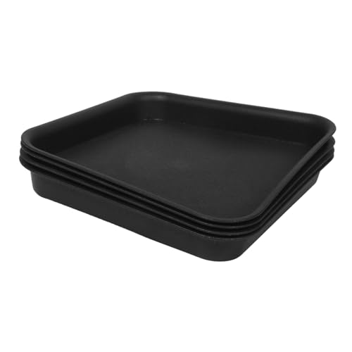 GARIOUANS 4 Stück Teiliges Quadratische Pflanzenuntersetzer Dicke Kunststoff-blumentopf-abtropfschale mit Mattem Finish Wasserauffangend rutschfest für Balkon Garten und Innenbereich von GARIOUANS