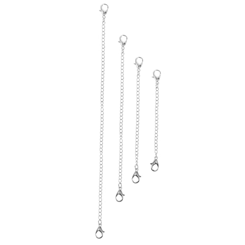 GARIOUANS 4 Stück Teiliges Schmuckverlängerungs Metall Verlängerungsketten mit Karabinerverschluss für Halsketten Armbänder DIY Schmuckherstellung Langlebig und Glänzend von GARIOUANS
