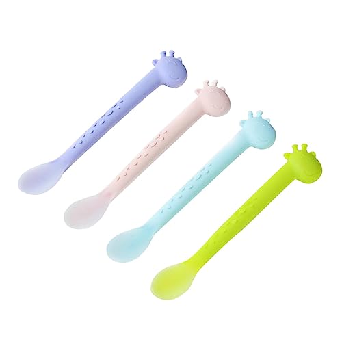 GARIOUANS 4 Stück Teiliges Weiches Flexibles Sauger löffel für Neugeborene und Kleinkinder frei Sicher und Langlebig für Brei und Erste Fütterungen von GARIOUANS