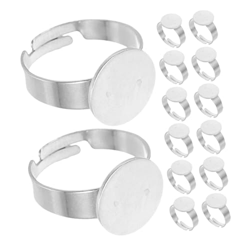GARIOUANS 40 Stück Edelstahl Ringe Basis Flach Rund Verstellbar Lünette Tablett Cabochon Tray Schmuck DIY Zubehör für Damen GARIOUANS 40 Stück Edelstahl Ringe Basis Flach Rund Verstellbar Lünette Tablett Cabochon Tray Schmuck DIY Zubehör für Damen von GARIOUANS
