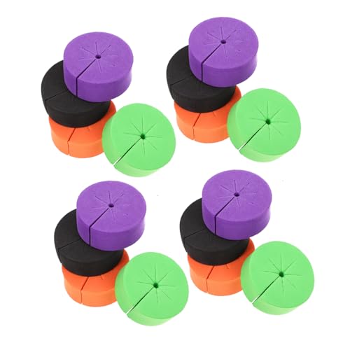 GARIOUANS 40 Stück Hydroponische Pflanzenschwämme Eva Soilless Gardening Tools für Gemüseanbau Langlebige Wiederverwendbare Farm kultivierungskissen in Grün Lila Orange Schwarz von GARIOUANS