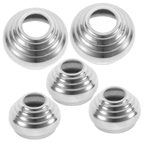 GARIOUANS 5 Stück Teiliges Edelstahl Fahnenmast Sockel Rostfreie Metallbasis Stabiler Gartenkugel Halter Einfacher Aufbau Langlebiger Outdoor Flaggenständer für Garten und Terrasse von GARIOUANS